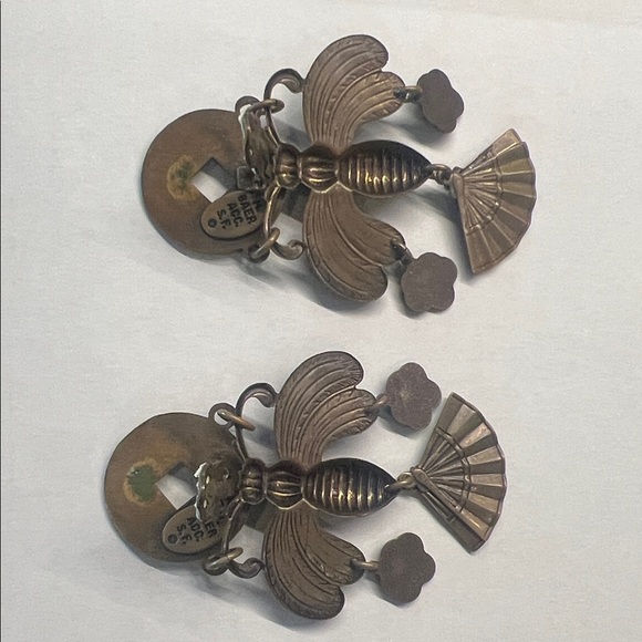 Artisan Bronze Earrings with Green Stone Accents
VINTAGE - Picture 3 of 6